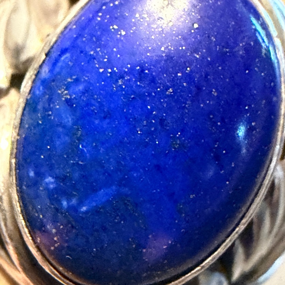 1970-80 Navajo sterling silver Lapis Lazuli ring men’s size 12 - Picture 4 of 7
